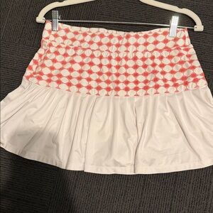 Stylish Red and White Women's Athletic Skirt with built in shorts
